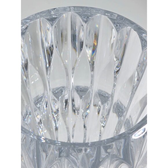 Mikasa Impulse 10" Crystal Vase XY535/626 Slovenia Heavy Clear Ribbed Vintage - Picture 14 of 14